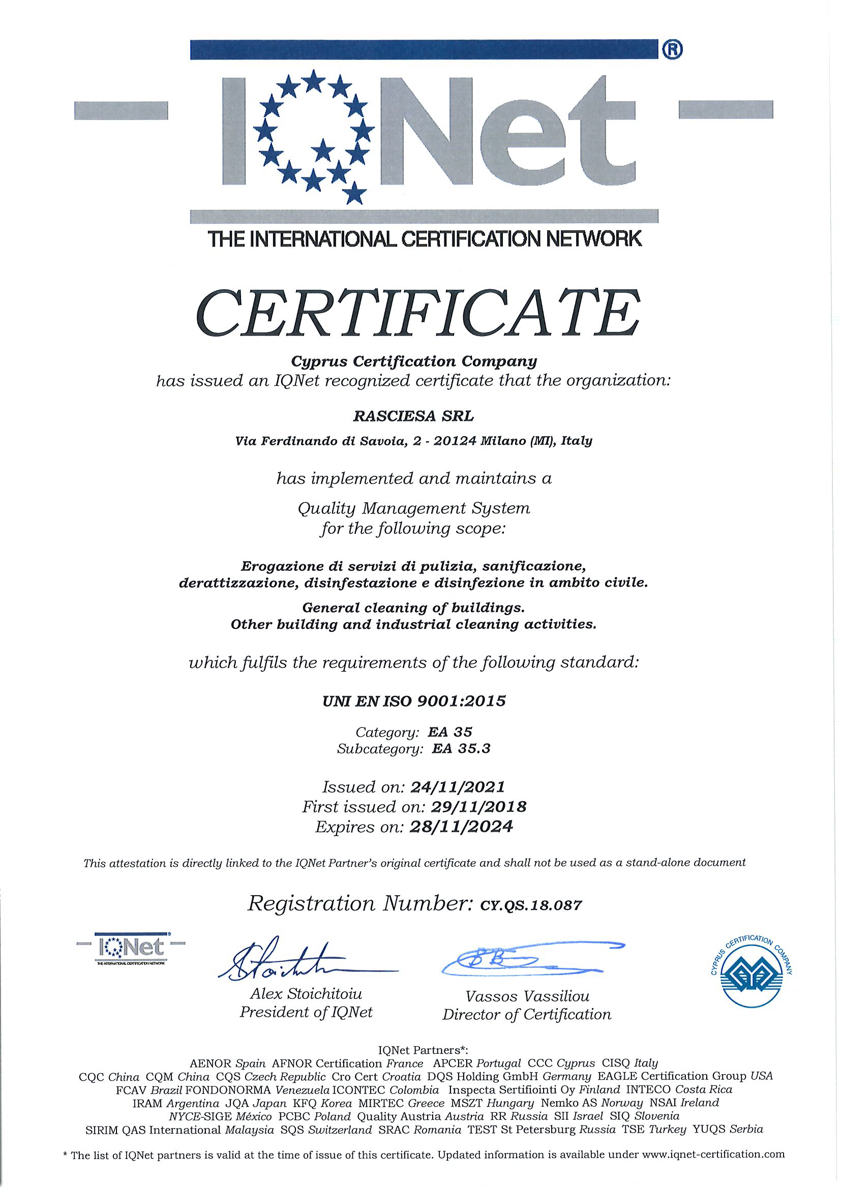 RASCIESA ISO 9001_2015_IQNET_rinnovo